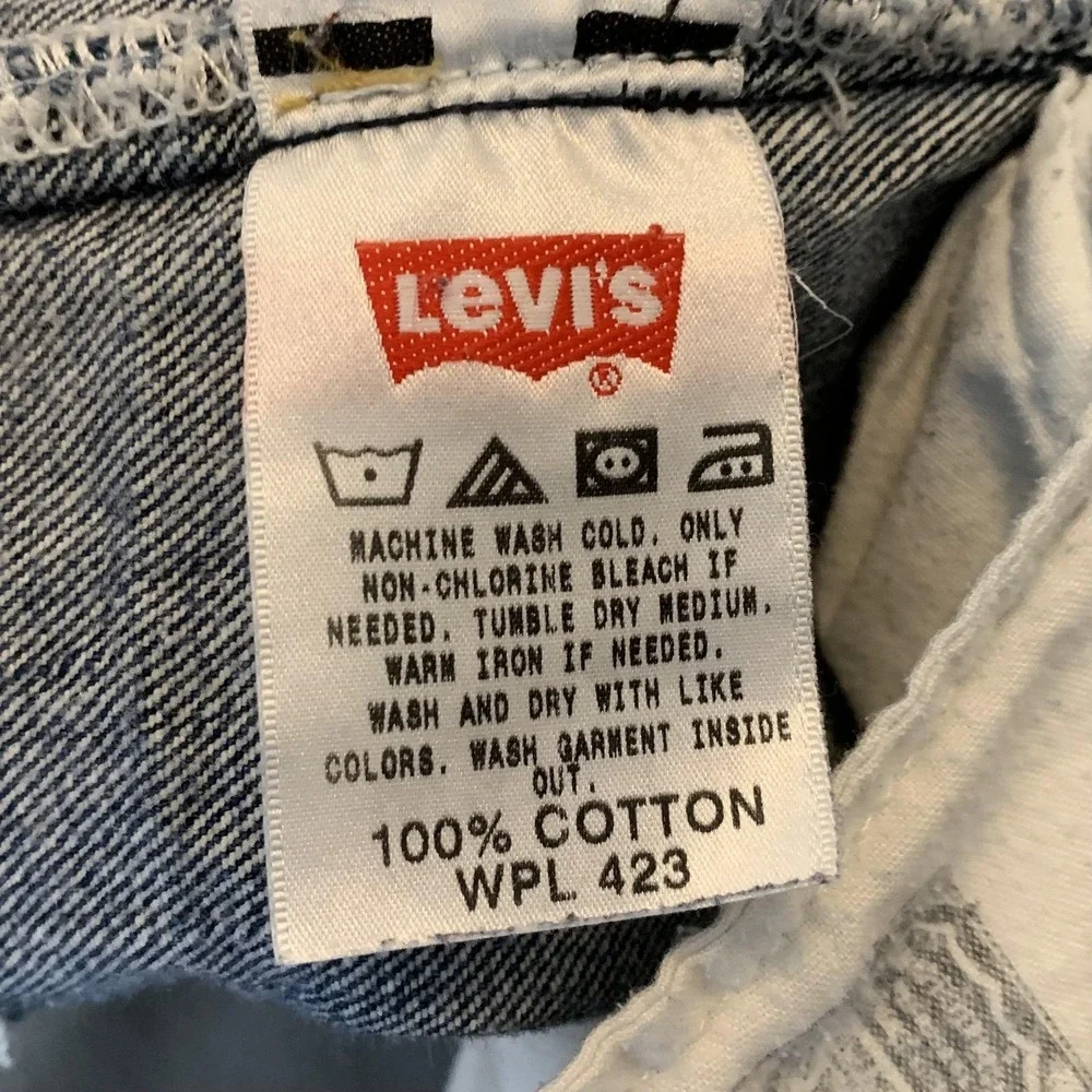 Levi's 501 Shorts Mens 31 Blue Denim Cutoff Frayed Button Fly‎ High Rise Cheeky